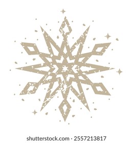 Gold snowflake illustration, vector design elements of beautiful snowflake.