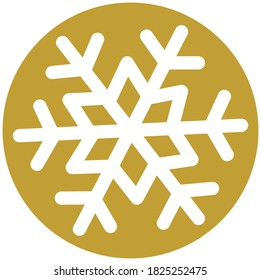 Copo de nieve dorado, aislado en blanco. Ilustración vectorial.