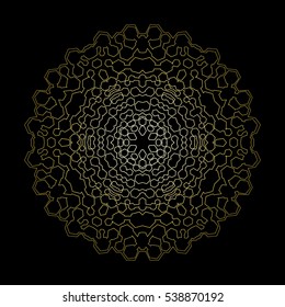 gold snowflake on black background