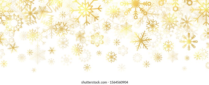 Gold Snowflakes On White Background Golden Stock Vector (Royalty Free ...