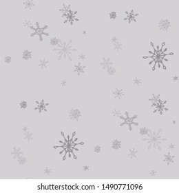 Gold Snowflakes. Seamless Christmas Pattern. Simple Snowflakes.