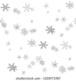 Gold Snowflakes. Seamless Christmas Pattern. Simple Snowflakes.