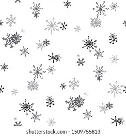 Gold Snowflakes. Seamless Christmas Pattern. Simple Snowflakes.