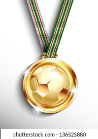 Gold soccer medal