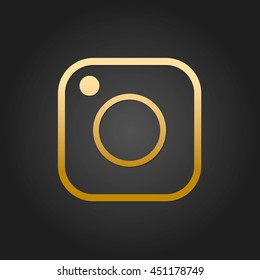 Gold Social Media Icon Vector Design