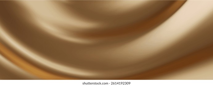 Gold soft surface. Golden fabric background with abstract smooth curves.