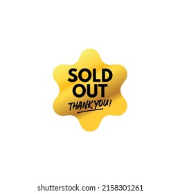 Gold Sold Out Icon Isolated On White Background. Best Seller Label Selling Gold Tags, Medals, Logos, Badges, Quality Product Guarantees. Unique Business Certificate Illustration