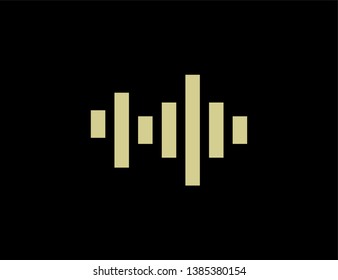 gold Sound wave background. Vector illustration