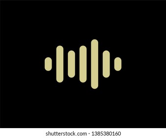 gold Sound wave background. Vector illustration