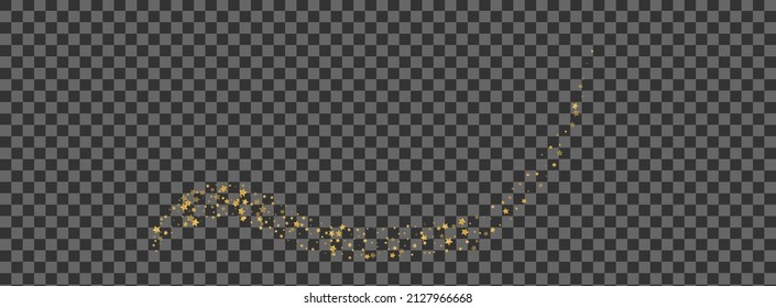 Vector transparente de fondo de chispa dorada. Tarjeta Mágica Confetti. Navidad brillante. Marco de cielo. Estrella Amarilla Feliz.