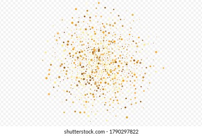 Gold Sparkle Bridal Transparent Background. Happy Splash Banner. Yellow Dust Paper Invitation. Sequin Christmas Backdrop.