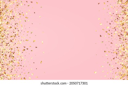 Goldener, heller Vektorrosa Hintergrund. Vektorgrafik-Regenpapier. goldener Glitter-Effekt-Hintergrund. Glow Happy Card.