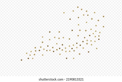 Gold Sparkle Bright Vector Transparent Background. Happy Rain Banner. Shiny Glow Isolated Texture. Dot Effect Illustration.