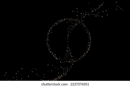 Fondo negro del vector de efecto de esparkle dorado. Pancarta de lujo de Polka. Una brillante textura redonda de glamur. Invitación secuencial aislada.