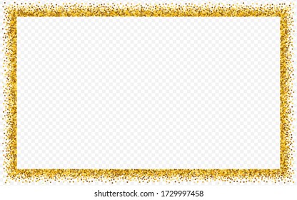 La Espuma De Oro Cae En Fondo Transparente. Ilustración redonda moderna. Invitación de la Novia Dorada. Splash Resumen Fondo.