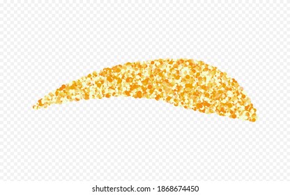 Gold Sparkle Falling Transparent Background. Modern Rain Backdrop. Yellow Sequin Paper Illustration. Splash Anniversary Banner.
