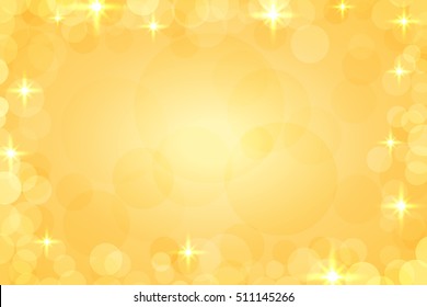Gold sparkle frame abstract background. Light golden glittering border, glitter. Merry Christmas card, Happy New Year celebration pattern. Holiday, festive, invitation design. Vector illustration