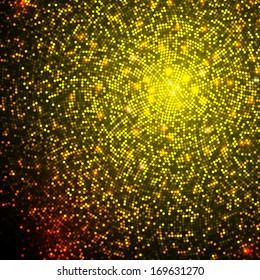 Gold sparkle glitter background.Glittering sequins mosaic pattern.