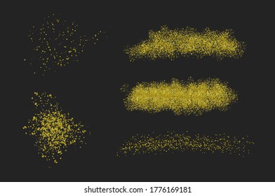Gold sparkle glitter clipart overlay. Confetti, brush stroke clipart