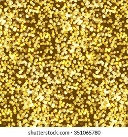 gold sparkle glitter, polka dot vector background. 