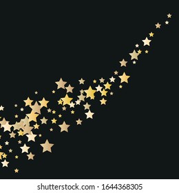 Gold sparkle texture vector star background. Beautiful gold falling  stars on white background sparkle pattern graphic design. 
