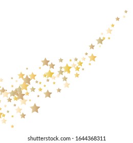 Gold sparkle texture vector star background. Beautiful gold falling  stars on white background sparkle pattern graphic design. 