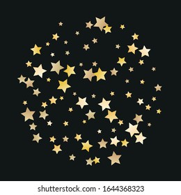 Gold sparkle texture vector star background. Beautiful gold falling  stars on white background sparkle pattern graphic design. 