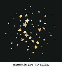 Goldener, funkelnder Vektorillustration-Sternhintergrund. Schöne goldene fallende Sterne auf weißem Hintergrund funkelndes Muster-Grafikdesign. 