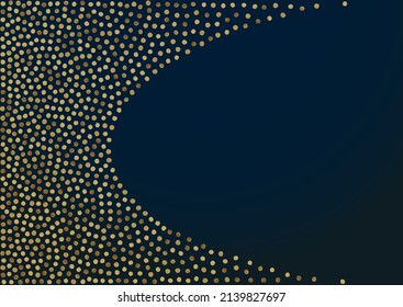 Gold Sparkle Transparent Vector Black Background. Paper Polka Wallpaper. Golden Circle Isolated Texture. Confetti Falling Background.