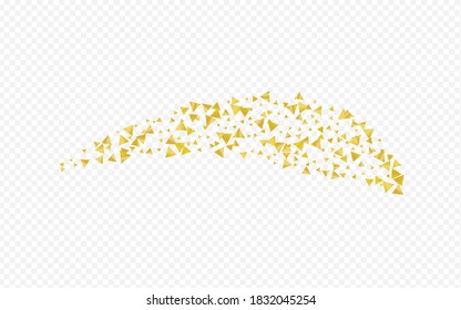 Gold Sparkle Vector Transparent Background. Shiny Shine Invitation. Golden Shard Bright Backdrop. Shards Christmas Design.