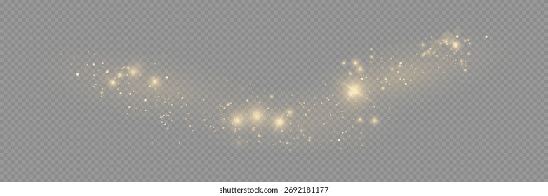 Goldener funkelnder Hintergrund. Vektorglänzende Teilchen.