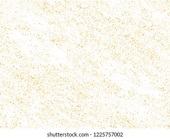 Gold sparkles glitter dust metallic confetti vector background. Modern golden sparkling background. Gold stardust texture tinsel confetti party vector. Glitter glow sparkles scatter design.