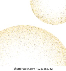 Gold sparkles glitter dust metallic confetti vector background. Glamorous golden sparkling background. Gold stardust texture tinsel confetti xmas vector. Yellow dots glitter metallic decor.