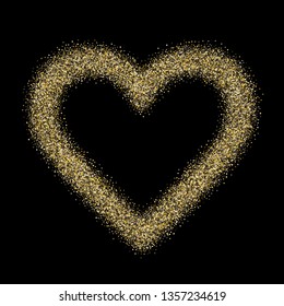 Gold sparkles glitter dust metallic confetti vector background. Elegant golden sparkling background. Gold stardust texture tinsel confetti Christmas vector. Glitter shine festive sparkles design.