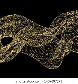 Gold sparkles glitter dust metallic confetti vector background. Vip golden sparkling background. Gold stardust texture tinsel confetti Christmas vector. Glitter glow festive sparkles design.