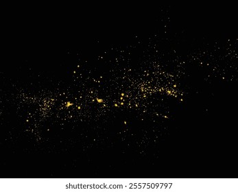 Gold sparkles golden glitter. Illustration spray light effect gold glitter stardust texture