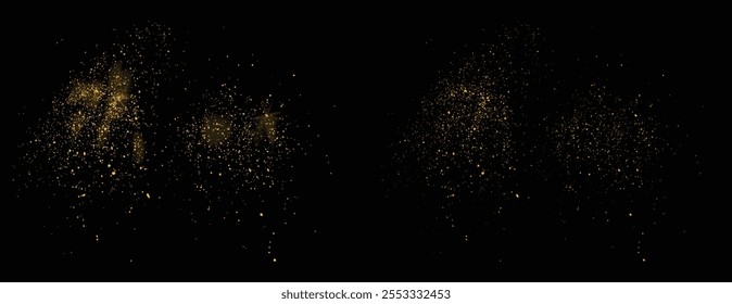 Gold sparkles golden glitter. Gold sparkles lighting light effect gold glitter confetti background. golden splatter