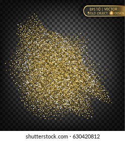 Gold sparkles on a transparent background. Gold background with sparkles. Vector gold placard for registration cards, vip, exclusive, certificate, gift, luxury, voucher, shop, gift, shopping.