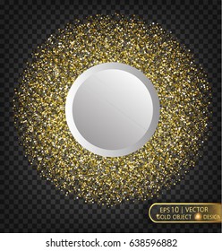 Gold sparkles on a transparent background. Gold background with sparkles.