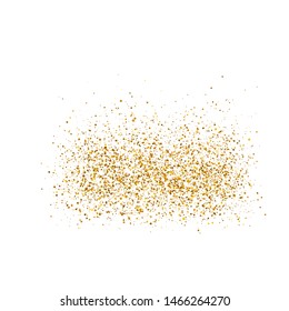 Gold sparkles on white background. Luxury golden shiny abstract texture. Vector illustration