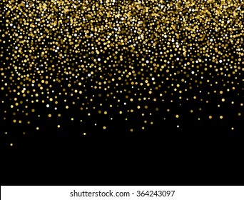 Gold Sparkles On White Background. Gold Glitter Background. 