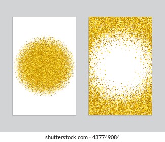 Gold sparkles on white background. Gold background text and gold sparkle. Perfect for invitations to weddings, birthdays, holidays and parties.