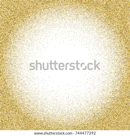Gold sparkles on white background. Gold glitter background. Golden backdrop for card, vip, exclusive, certificate, gift, luxury, privilege, voucher, store, present, shopping.