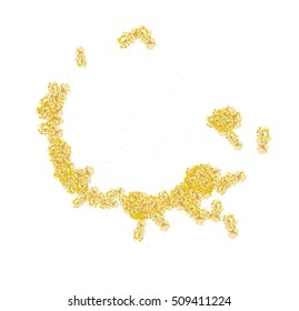 Gold sparkles on   white background.Gold glitter backgroundfor card, vip, exclusive, certificate, gift, luxury, privilege, voucher, store, present, shopping, holiday, festival, new year