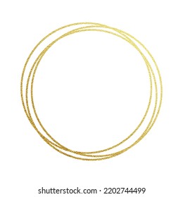 Gold sparkling circle of golden foil gilding. Rings of golden glitter texture. Festive vector background for Christmas and New Year decoration design