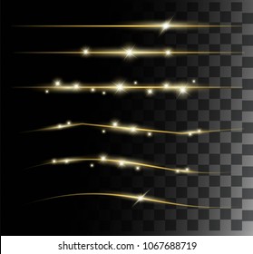 Gold Sparkling Divider Set Vector