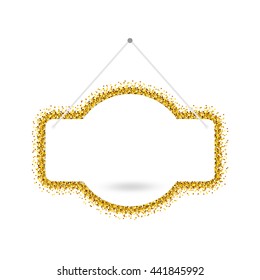 Gold sparkling ribbon. Gold vector illustration