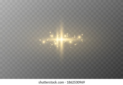 Gold Sparkling Star. A Flash Of Sparkles, A Golden Glow. PNG Star. Christmas Gold Star.	