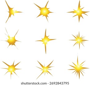 gold sparkling star vector illustration. Good for banner, poster, greeting card, party card, invitation, template, advertising, campaign, and social media.