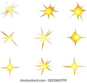 Ilustración vectorial de estrella brillante de oro. Bueno para el Anuncio, cartel, tarjeta de felicitación, tarjeta del partido, invitación, Plantilla, publicidad, campaña y redes sociales.